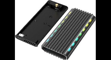 Externe behuizing voor M.2 drives, USB 3.1, backlight, aluminium behuizing
