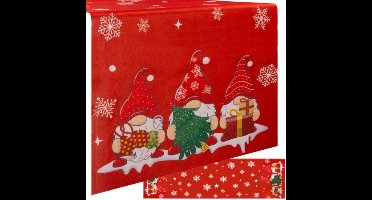 Ruhhy Feestelijke Tafelloper met Kabouterpatroon - Perfect voor Kerst