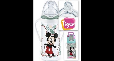 Tigex | Disney Mickey | AUTONOMIE+ Babyfles 300 ml met Mickey-design – ideaal voor baby’s vanaf 6 maanden. 300 ml