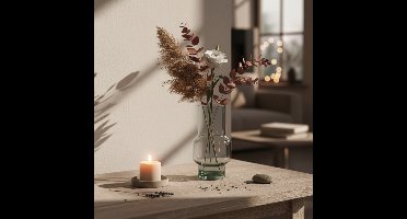 Vaas Pablo | Gerecycled Helder Glas | Cilindrisch met Bolling