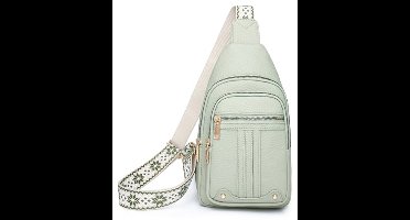 Myhozee Borstzak voor dames, slingtas, PU-leer, crossbody tas, kleine schoudertas voor dames, voor outdoorsport, wandelen, fietsen, bergbeklimmen, reizen