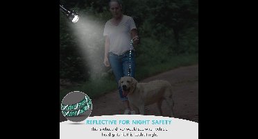 VIVAGLORY Sterke Hondenriem van Touw met Zachte Neopreen Gevoerde Handgreep en Reflecterende Draden, 90CM Korte Hondenriem voor Training en Wandelen, Middelgrote en Grote Honden, Turquoise