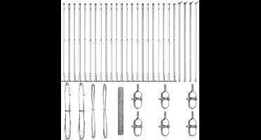 vidaXL - Hekpaal. - Zilverkleurig