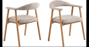 Armstoel Tesido Greige - Giga Living - Set van 2