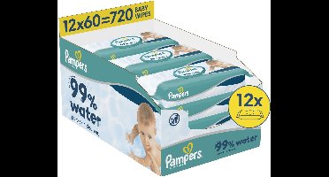 Pampers 99% Water Babydoekjes - 12 Verpakkingen Van 60 Doekjes = 720 Billendoekjes