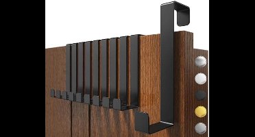 4smile Deurhaken om op te hangen - set van 10, kleur zwart - solide kapstok deur voor het hele huis, flexibele haken om op te hangen, belastbare deurhakenlijst, universele deurkapstok