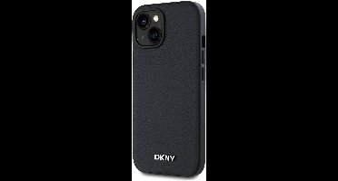 DKNY, Beschermhoesje Geschikt voor Apple iPhone 15 MagSafe Elegant met metalen logo, Zwart