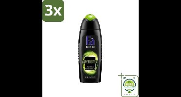 3 x Fa Men - Douchegel - Speedster - Verfrissend & Energiek - Langdurig - 250 ml - Grootverpakking - Douchegel - Fa - Mannen - Verfrissend - Energiek