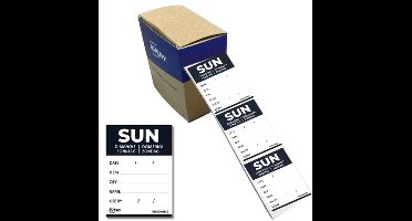 Etiketten HACCP Avery zondag zwart bedrukt in 5 talen 40x56 mm beschrijfbaar en afneembaar 500 etiketten in dispenser