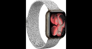 Horlogeband Milanees Geschikt voor Apple Watch 7 45 mm Bandje - Bandje Geschikt voor Apple Watch 7 45 mm Band Milanees - Zilver