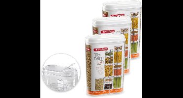 PlasticForte Voorraadbus met strooi deksel - 6x stuks - 1,5 liter - kunststof