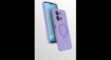 Hoesje Geschikt voor Xiaomi Redmi 15C hoesje zacht siliconen Lila - Liquid Backcover ring hoesje Geschikt voor Magsafe