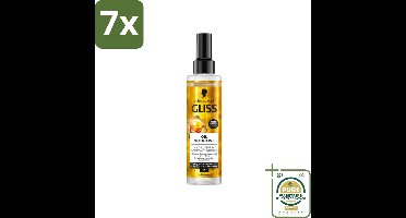 7 x Gliss - Hair Repair - Anti-Klitspray - Oil Nutritive - Makkelijk Doorkambaar Haar - 200 ml - Grootverpakking - Anti-klit - Anti-split - Haarbescherming - Hittebescherming - Marula Olie