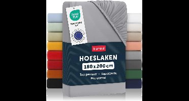 Blumtal Fitted sheet Microfibre 180 x 200 cm - Fitted sheet 180 x 200 cm Oeko-Tex certified - up to 25 cm Mattress height - Fitted sheet Grey