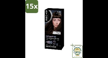 15 x SYOSS - Coloration 3-89 Bronze Coffee - Haarverf - Grijsdekking - Vermindert Haarbreuk - Grootverpakking - Haarverf - Grijsdekking - Keratine - Haarkleur - Haarverf 3-89