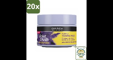 20 x John Frieda – Haarmasker – Violet Crush Purple Toning – Neutraliseert gele tonen – 250 ml - Grootverpakking - Koffiezetapparaat