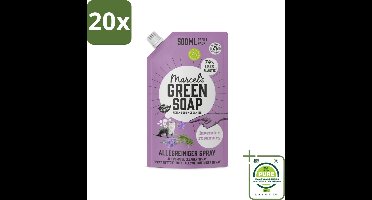 20 x Marcel's Green Soap - Allesreiniger Spray - Navulling - Lavendel & Rozemarijn - Frisse reiniging - 500 ml - Grootverpakking - Allesreiniger - Schoonmaakproduct - Biologisch Afbreekbaar - Vegan - Lavendel