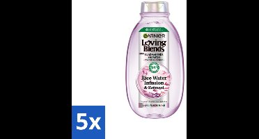 5 x Garnier - Loving Blends - Shampoo - Rice Water Infusion - Glans & Zachtheid - Lang Haar - 300 ml - Rice Water Shampoo - Glans Haar - Zachtheid Haar - Lang Haar Verzorging - Haarhydratatie