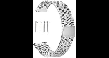 KUBFDL Roestvrijstalen mesh horlogeband 14 mm 16 mm 18 mm 20 mm 22 mm 24 mm armband magneetsluiting snelsluiting smartwatch reservearmbanden voor dames heren