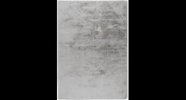Fluffy Vloerkleed | Tapijt | Dolce | Effen | Zilver | 80x150 cm