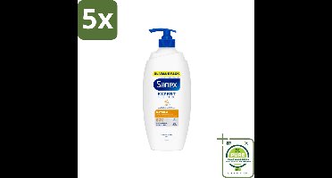 5 x Sanex – Douchecrème – Expert Skin Health Naturals – 750 ml - Grootverpakking - Gevoelige Huid - Huidverzorging - Douchecrème - Hydratatie - Pre- En Postbiotica