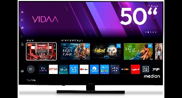 MEDION 125,7 cm (50 inch) QLED TV (Smart-TV, Dolby Vision HDR, VIDAA Store, Netflix, Prime Video, Disney+, DAZN, Paramount+, DTS X, Dolby Atmos, PVR, Bluetooth), MD 850600