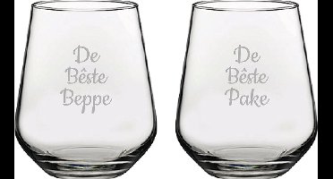 Gegraveerde Drinkglas 42,5cl De Bêste Pake-De Bêste Beppe