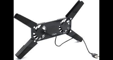 DrPhone CP1 USB Koelerventilator houder – Cooler Pad - Opvouwbare Dubbele Ventilators – Geschikt voor Notebooks/Laptops - Uitgerekt: 27CM x 18.CM