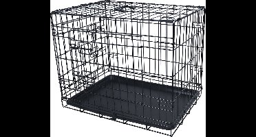 Hondenbench - Draadkooi - 2-deurs - Economic - Kleur: zwart - Maat: 3 - Afmetingen: 92x57x64 cm