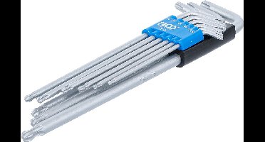 BGS Stiftsleutelset extra lang torx met kogelkop T10 - T50 mm 9 delig