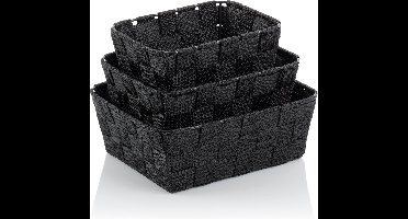 Alvaro Mand Set van 3 Stuks - Zwart - Kela