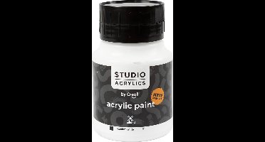 Acrylverf – Witte Verf – Acrylaatverf – Acrylic paint – Hobbyverf – Knutselen en Verven – Sneldrogend – White (#81) – Dekkend – Creall Studio – 500 ml – 1 fles