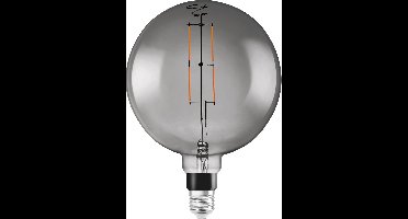 LEDVANCE SMART LED-lamp met wifi-technologie, voetstuk E27, dimbaar, warm wit (25-K), groot bolvorm, helder filament in het rookglas, vervanging voor conventionele 37W, bestuurbaar met Alexa, Google & App