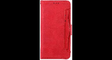 Shop4 - Samsung Galaxy S21 FE Hoesje - Wallet Case met Pasjeshouder met Pasjeshouder Rood