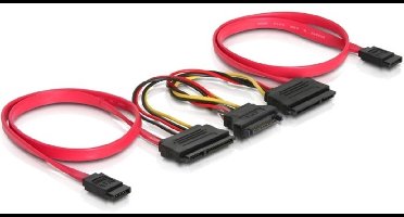 SATA data- en voedingskabel splitter - SATA300 - 3 Gbit/s - 0,50 meter