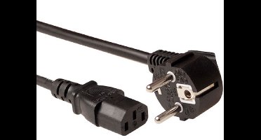 ACT Netsnoer LSZH Schuko CEE 7/7 male (haaks) - C13 IEC 60320 zwart 1,5 m AK5210