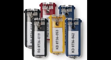 Sleutellabel durable met ring assorti 6 stuks