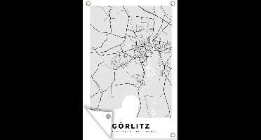 Tuindecoratie Stadskaart - Görlitz - Plattegrond - Kaart - Duitsland - 40x60 cm - Tuinposter - Tuindoek