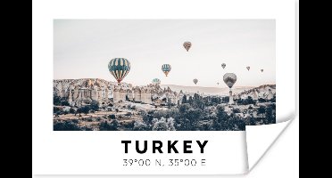 Poster Turkije - Cappadocië - Luchtballon - Bergen - 30x20 cm
