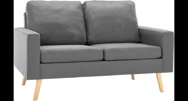 vidaXL - Tweezitsbank - stof - lichtgrijs