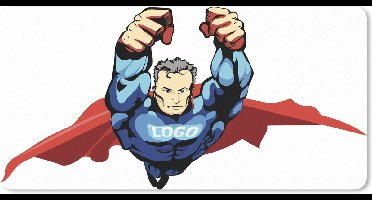 Muismat XXL 80x40 cm - Bureau onderlegger - Bureau mat Een illustratie van een superheld op een witte achtergrond - Jongens - Jongetje - Kinderen - Kindje - Bureaumat - Gaming mousepad xl - Bureaulegger groot - Computer deskmat