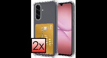 Hoesje - 2 Stuks - Geschikt voor Samsung Galaxy A17 - Met Pashouder en Kaarthouder - Telefoon Hoes Shockproof - Siliconen Case - Back Cover - Shock Proof - Pasjes Houder - Transparant