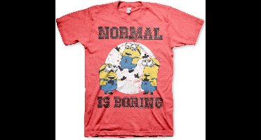 Minions Normal Life Is Boring T-Shirt Red-Heather-M