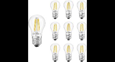 Ledvance LED Classic P45 Filament Lamp E27 - 5.9W 806lm 2700K 230V - Ø45mm - LED Bol - Geschikt voor Plafondlampen, Hotels & Woonkamers - 10 stuks