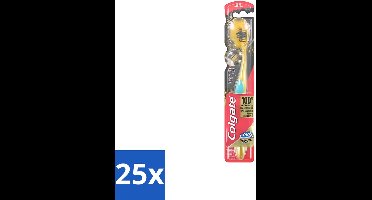 25 x Colgate - Tandenborstel - 360 Charcoal Gold Soft - Zwart/Goud - 1 Tandenborstel - Tandenborstel - Houtskool - Tanden Reinigen - Tanden Witter Maken - Tandenborstel Zacht
