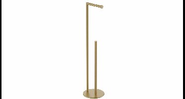 Alonzo toiletrolhouder met reserverolhouder vrijstaand geborsteld messing PVD