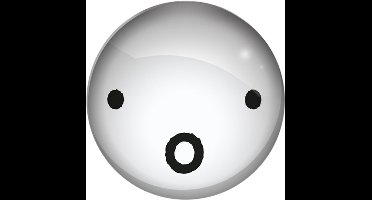 Koelkastmagneet - Glasmagneet Nijntjes Snoet - Rond Wit - Verbaasd - 3cm