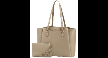 Laptoptas voor 15,6 inch laptops - Dames PU Leren Schoudertas met Portemonnee voor School en Werk