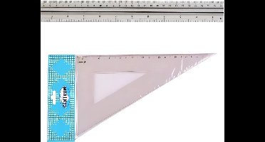 Centrum Tekenset - kunststof - Liniaal en tekendriehoek - school/kantoor spullen