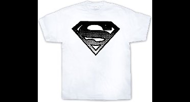 Superman Halftone Shield T-Shirt White-2XL